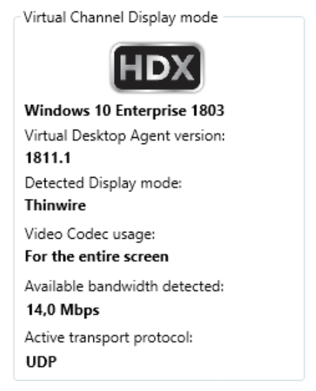 Preview RDanalyzer Detect Display mode for Citrix HDX